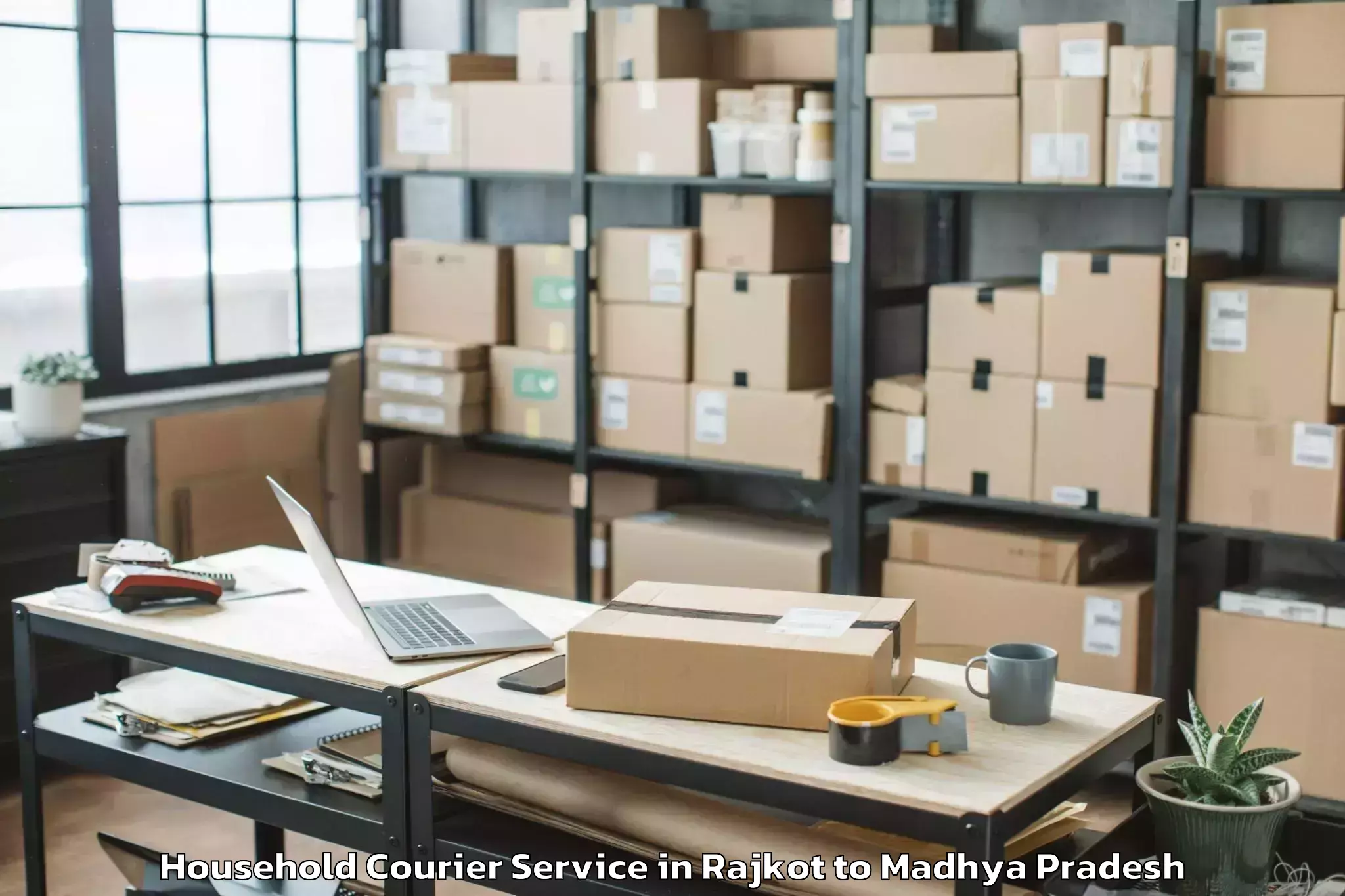 Expert Rajkot to Mandsaur University Mandsaur Household Courier